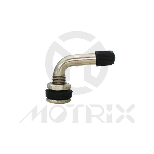 Tire valve with plastic cap with cap right angle