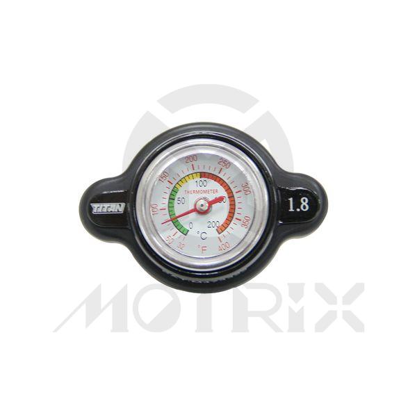 High pressure radiator gauge caps for motorcycles, black