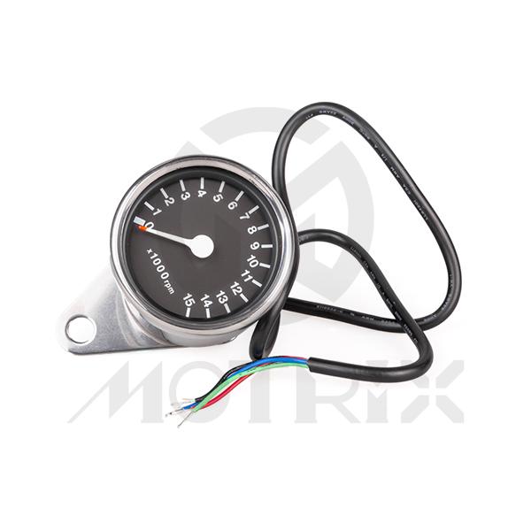 Chrome large tachometer, Electronic meter. D/60 mm, 0-15 RPM x 1000