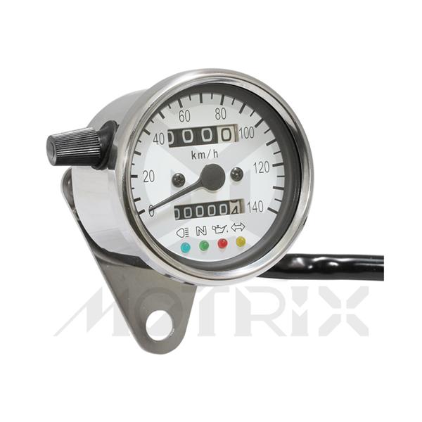 Speed/odometer/trip, mechanical,D/60mm/LED light, 0-140 km/h white panel