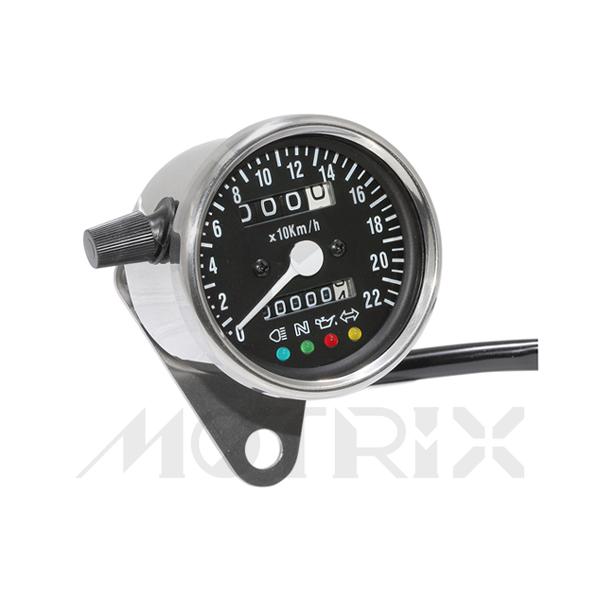 Speed/odometer/trip, mechanical, D/60mm/ LED light, 0-220 km/h black