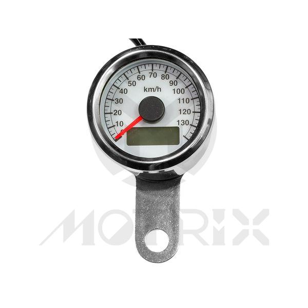 Speed/odometer/trip meter, mechanical with LED light, 140km/h white face, D/48mm