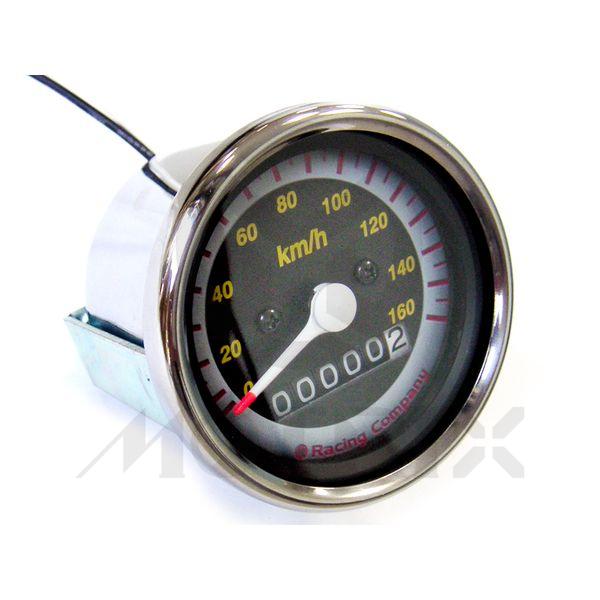 Speedo and odometer, D/60mm 0-160 km/h, 12V