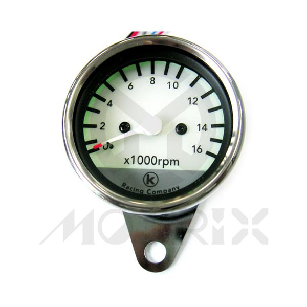 Tachometer, D/60mm , 0-16x1000RPM, 12V electric , 7 colors