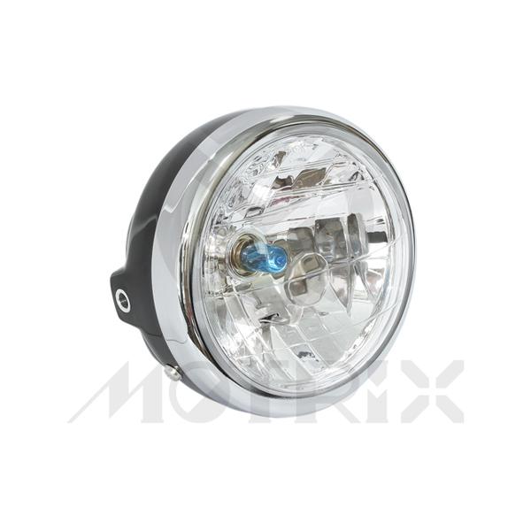 Headlight monkey diamond lens, blue bulb, black side mount