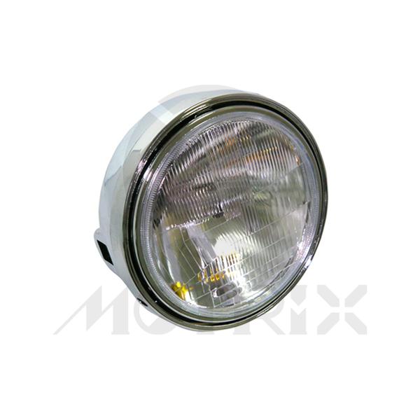 Headlight, normal lens 18cm / bulb H4 chrome, for YAMAHA RD350LC