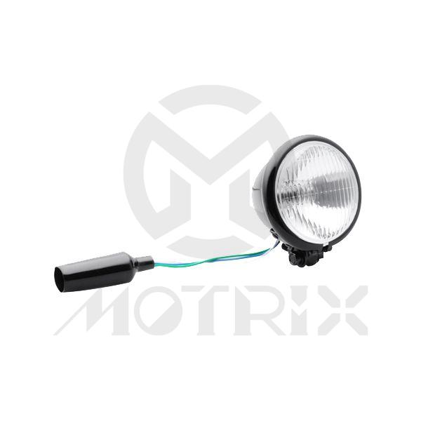 Small custom light with bulb, H6, black rim, black case