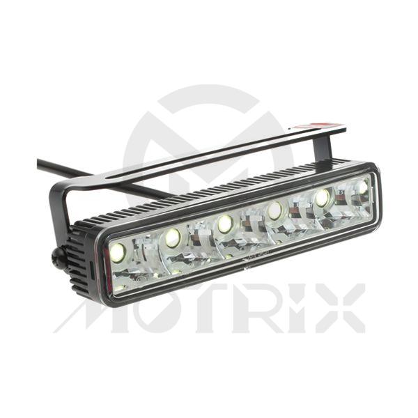 Black universal daytime running light and front position lamp, clear PMMA lens, PC reflector, PC housing, high power LED*5, with E-mark, DOT/SEA approval