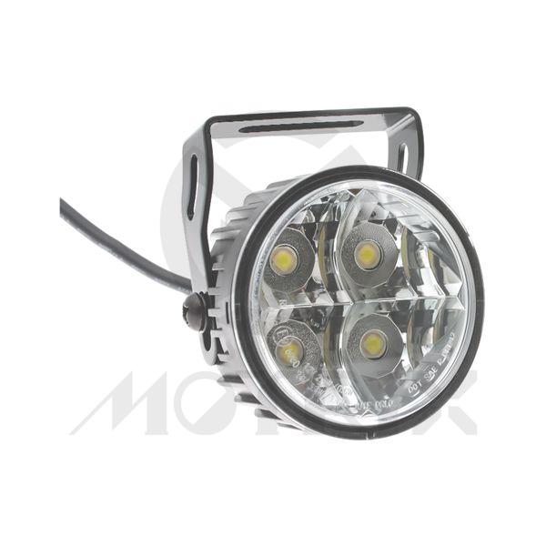 Black universal daytime running light and front position lamp, clear PMMA lens, PC reflector, PC housing, high power LED*4, with E-mark, DOT/SEA approval