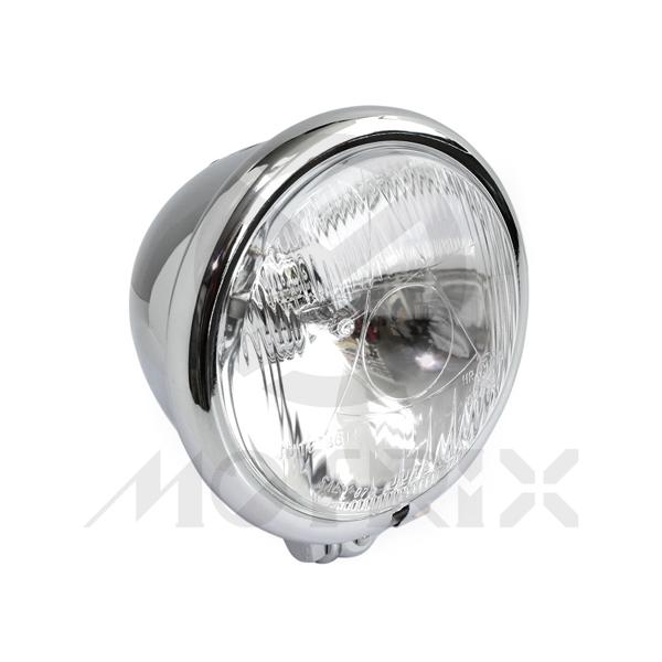 Headlight 4 1/2'' driving light bottom mount, chrome T19 12V 35/35W, with E-mark