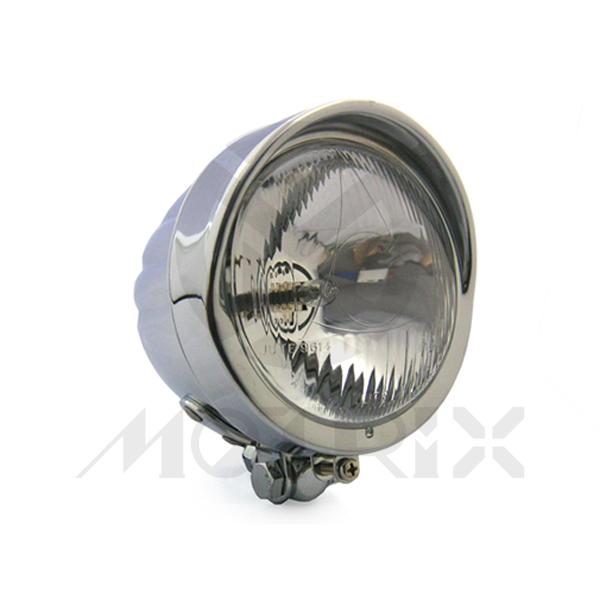 Buffalo headlight with visor housing side 4 1/2'', clear lens, H4 diamond bottom 12V 60/55W