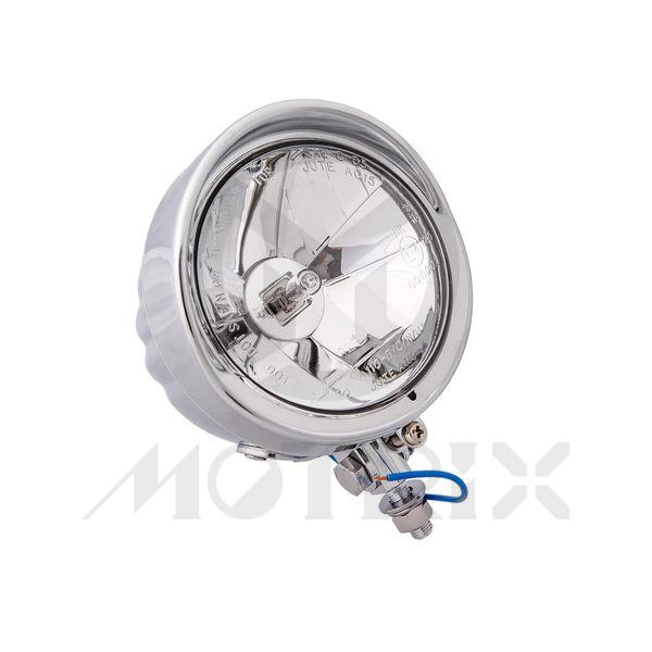 Buffalo headlight 4 1/2'' button mount, diamond lens, H3 12V 60/55W with visor, with DOT approved