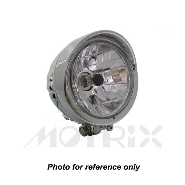 Buffalo headlight with visor housing side 4 1/2'', blue lens, H4 diamond bottom 12V 60/55W
