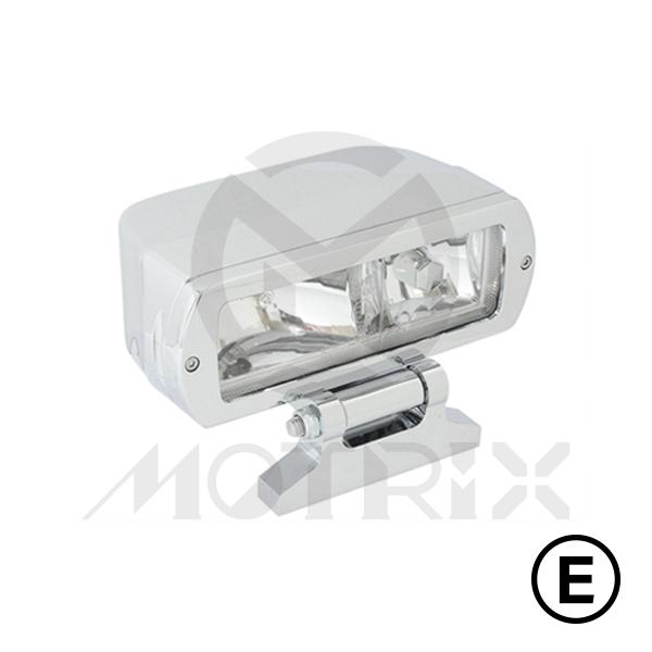 Mini square headlight with cover and bracket, bulb H3, clear lens, with 60cm wire, with E-mark