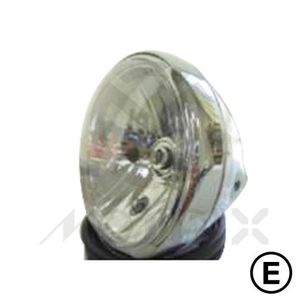 7.5'' Metal headlight side mount, LED angel eye (parking light) glossy black, clear lens (prism reflector) ECE approval