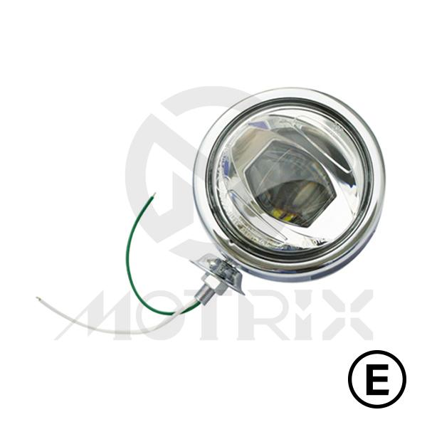 4'' LED headlight bottom mount, chrome, ECE approval, low beam
