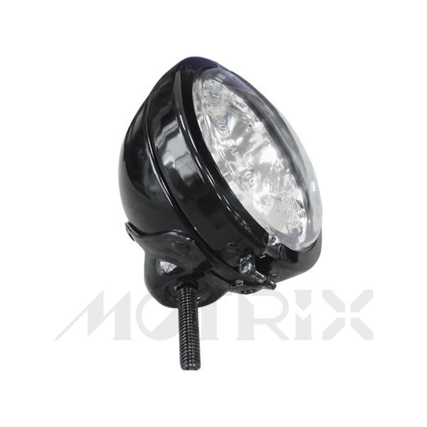 4 1/2'' bottom mount headlight, black housing bulb:H3 12V 55W, high beam E-mark lens with pattern
