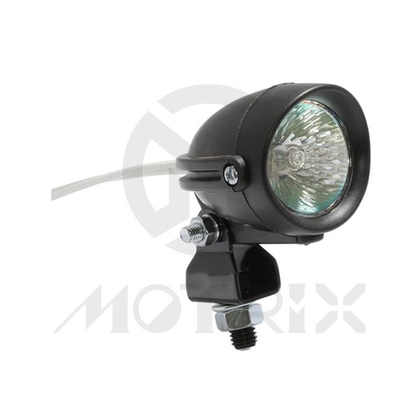 Headlight bullet lamp black bottom mount, small Halogen Mr11 35mm 12V 20W, Nylon case