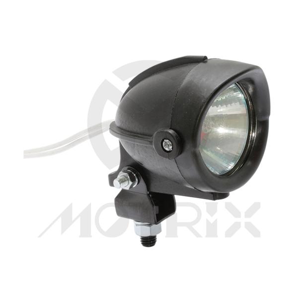 Headlight bullet lamp black bottom mount, big Halogen Mr16 50mm 12V 20W, Nylon case