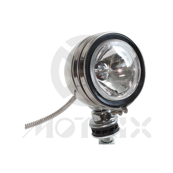 Headlight 5'' spot light bottom mount chrome clear lens, bulb H3 12V 55W