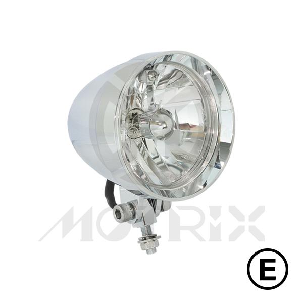 CNC 4 1/2'' headlight, aluminium clear lens, with E-mark