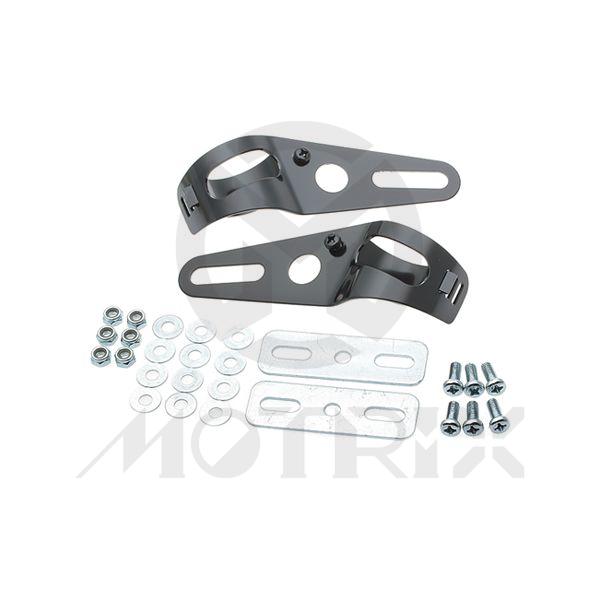Universal fork mount headlight brackets fit 36-49mm, black