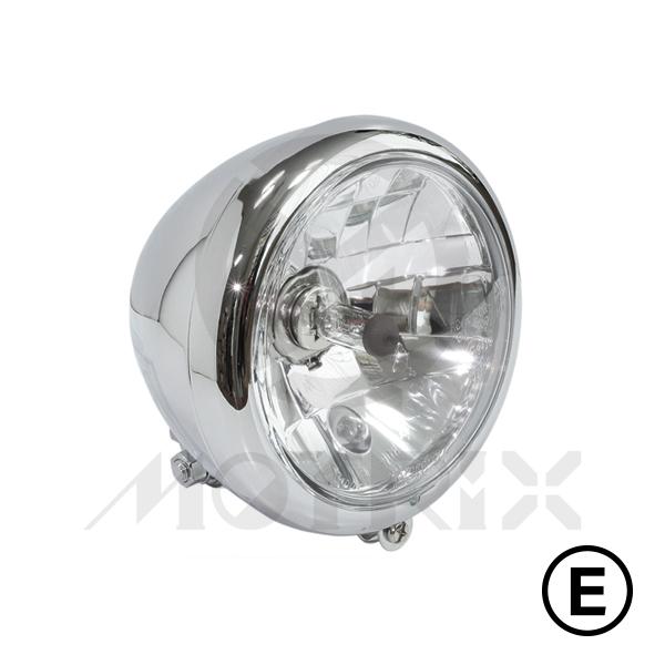 Headlight 5 1/2'' bottom mount, H4 12V 60/55W bulb with T10 12V 5W, with E-mark