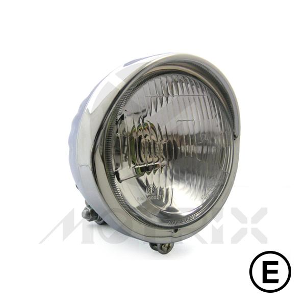 Buffalo headlight 5 1/2'' housing side, H4 12V 60/55 (high / low beam) with T10 12V 5W, with E-mark