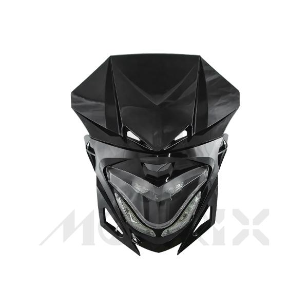 Off road headlight black, clear lens, blue LED