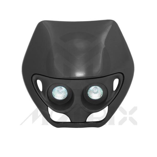Universal off road double headlight, all black