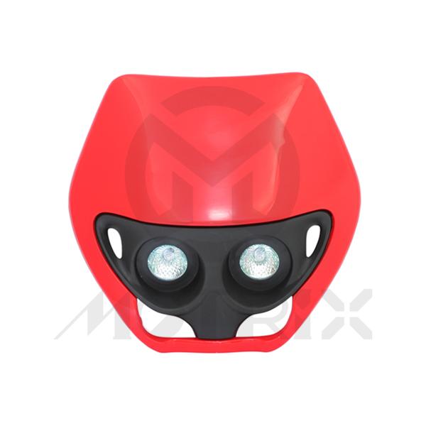 Universal off road double headlight, black/red