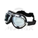 Touring goggles, chrome frame with clear lens