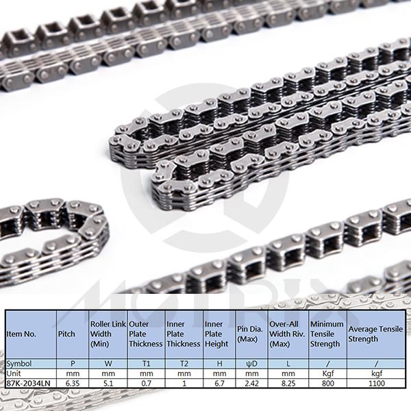 Silent chain 2034LN 122 link with rivet link