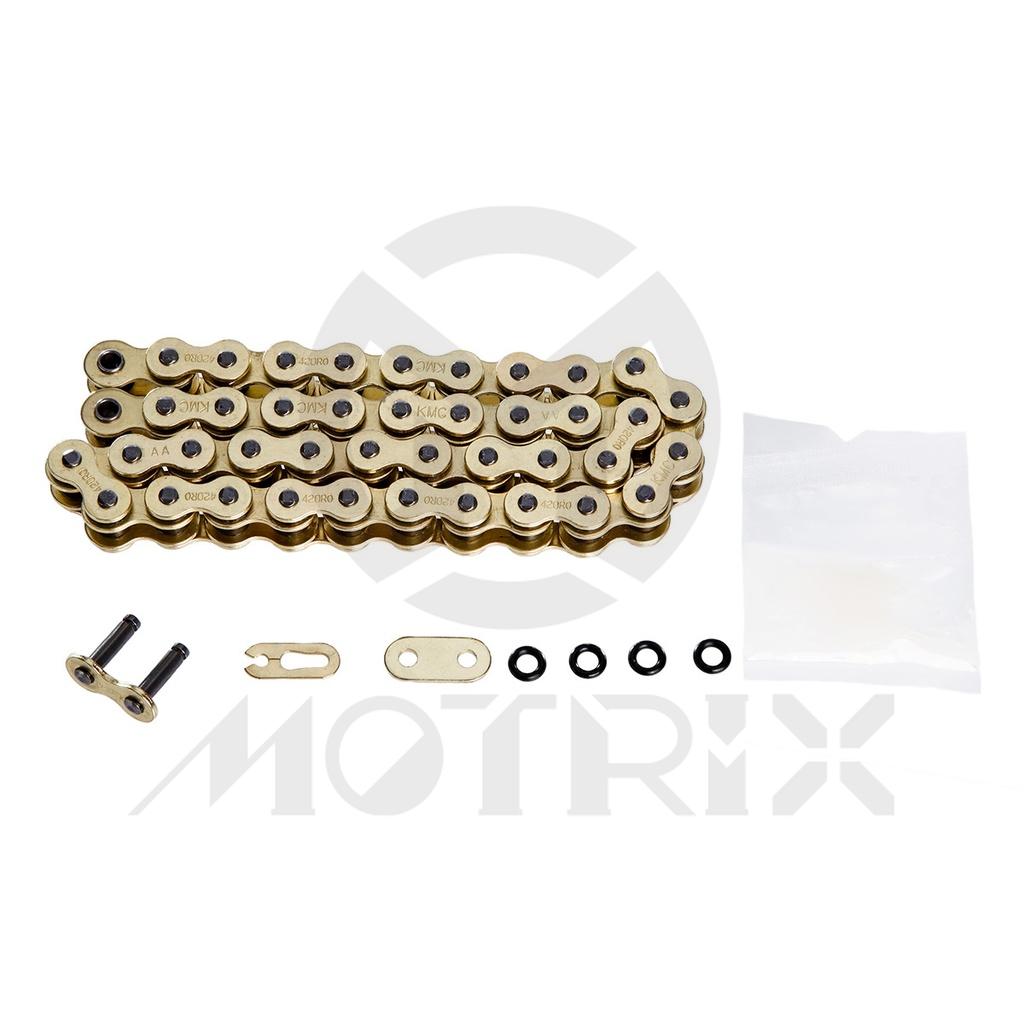 Motorcycle chain 420RO, Gold/Gold, 42 links