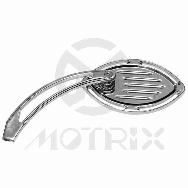 Mirror for universal, 10mm thread, alloy fluted cat eye style