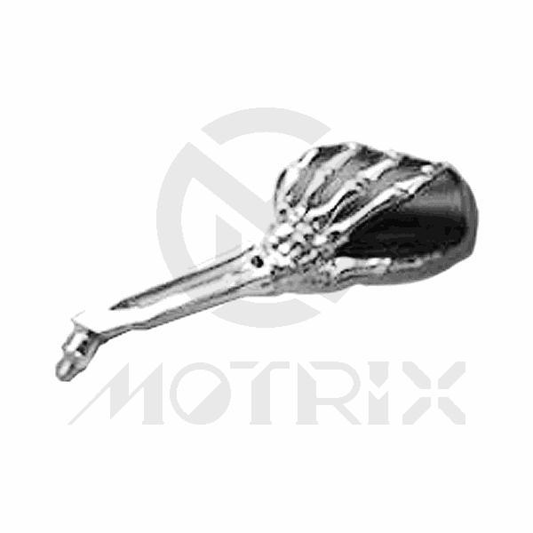 (Pair) Mirror for universal, skeleton hands 10mm thread, chrome / black