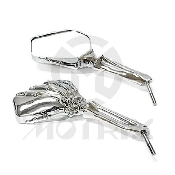 (Pair) Mirror for universal, skeleton hands 10mm thread, chrome