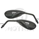 (Pair) Mirror for universal carbon look. With light / 10mm thread