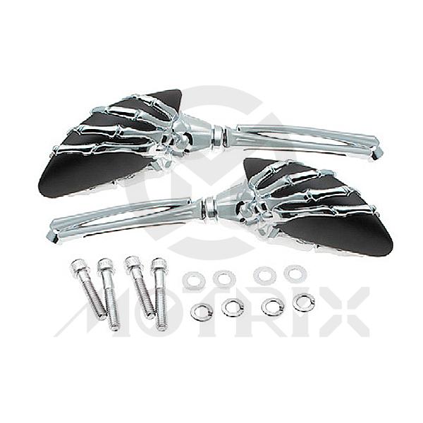 (Pair) Mirror for universal skeleton hands style, black 10mm bolt