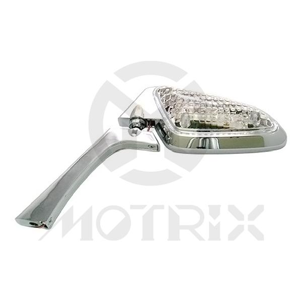 (Pair) Mirror for universal, 10mm thread with light, chrome
