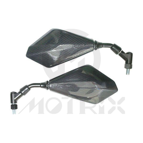 Mirror for universal carbon look with E-MARK 10mm thread