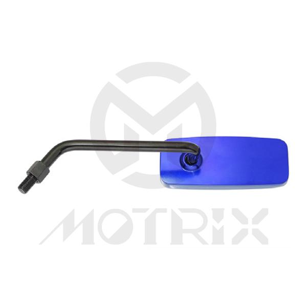 (Pair) Mirror for universal, alloy blue rectangular & clear mirror. With black frame 10mm thread