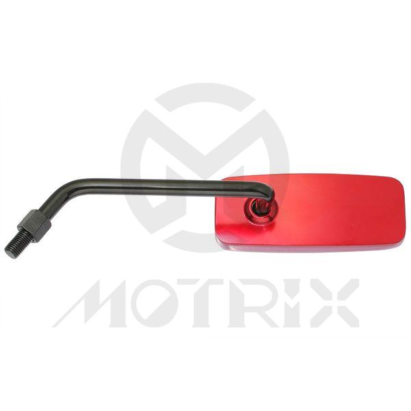 (Pair) Mirror for universal, alloy red rectangular & clear mirror. With black frame 10mm thread