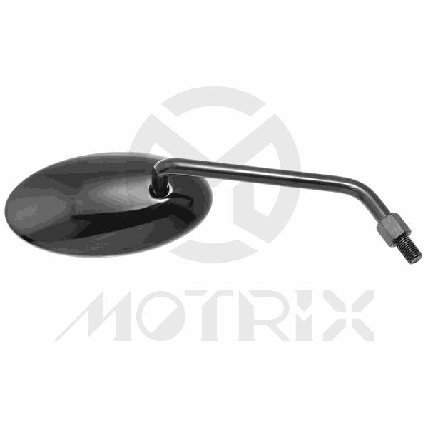 (Pair) Mirror for universal, alloy black oval & clear mirror. With black frame 10mm thread