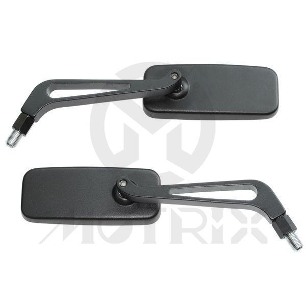 (Pair) Mirror for universal, aluminum black with 10mm thread