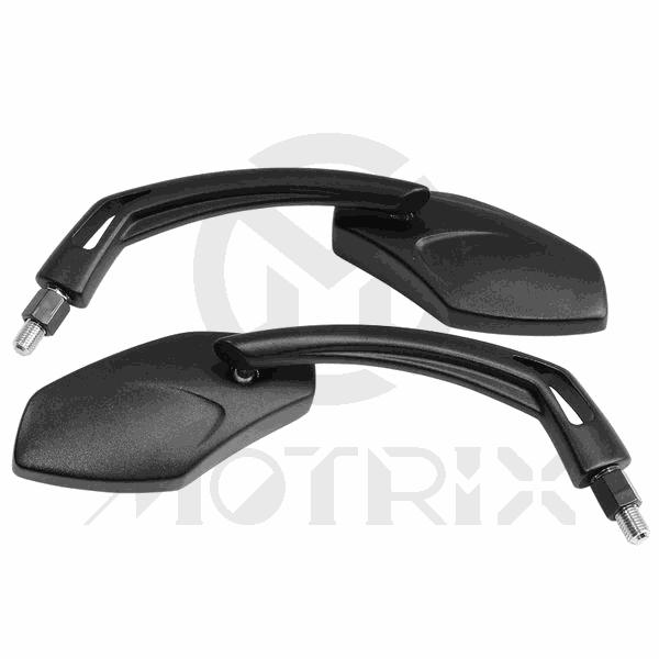 (Pair) Mirror for universal, aluminum black with 10mm thread