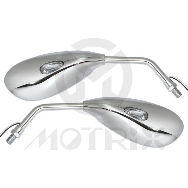 (Pair) Mirror for universal, with orange light & 10mm thread