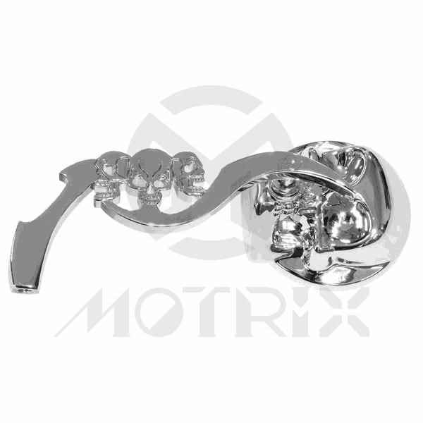 (Pair) Mirror for universal, alloy skull style