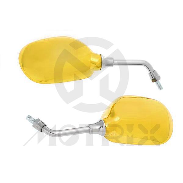 (Pair) Mirror for universal, mini yellow fashion style with 10mm thread