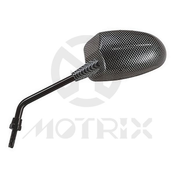 (Pair) Mirror for universal, racing car style carbon look with 10mm thread